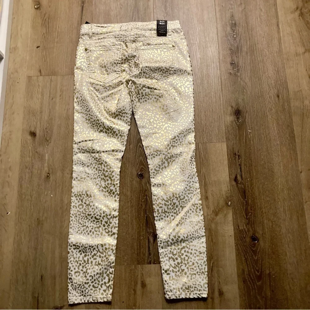 Forever 21 Women’s Skinny Ankle Pants With Gold Cheetah Print Size 26 | Y2K - Picture 3 of 9